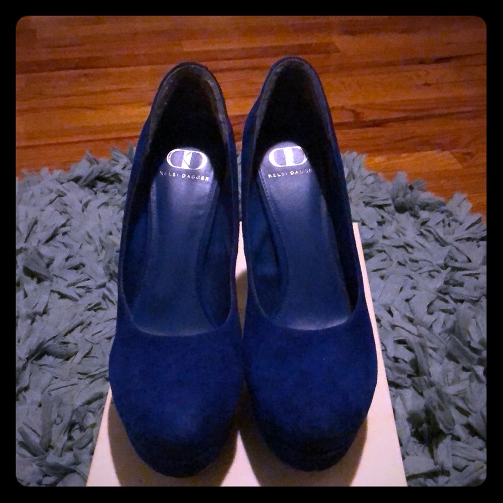 COPY - Kelsi Dagger Blue Platform Pumps